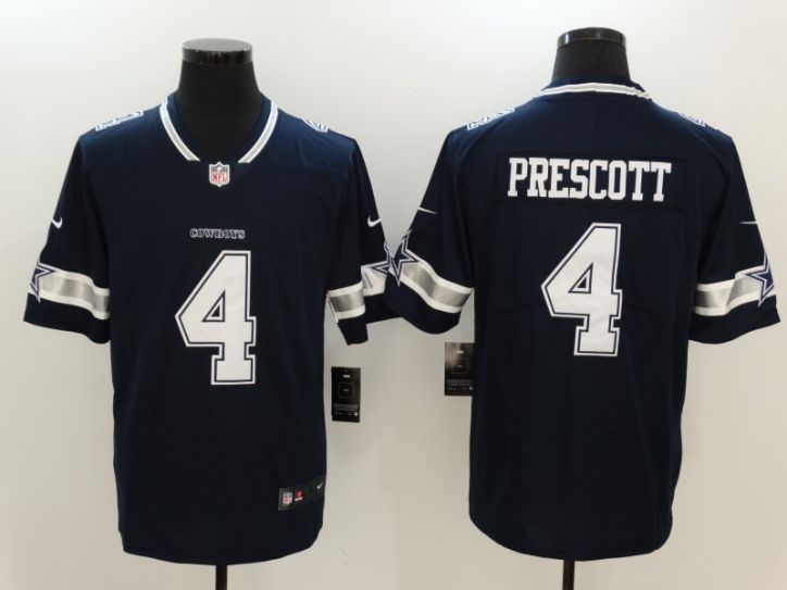 Men Dallas Cowboys 4 Prescott Blue Nike Vapor Untouchable Limited NFL Jerseys